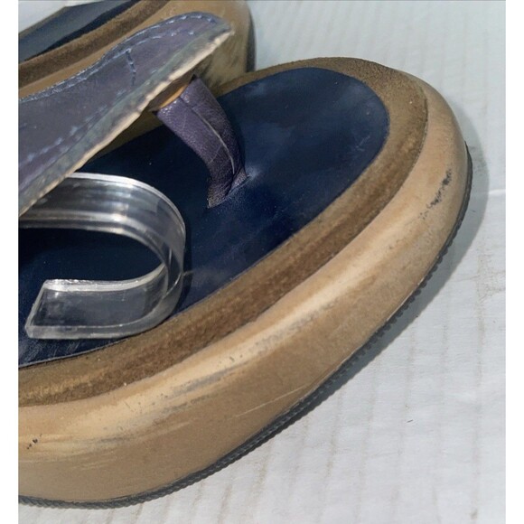 Dansko Sandals Womens US 8  Slide Blue Leather Slip On Wedge Flip Flop EU 38 - Picture 8 of 16